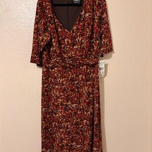 Positive Attitude Red and Black Midi Dress